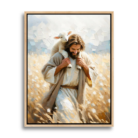 Gesù porta a casa l'agnello - Tela