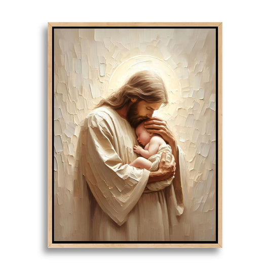 Gesù che tiene in braccio un bambino - Tela